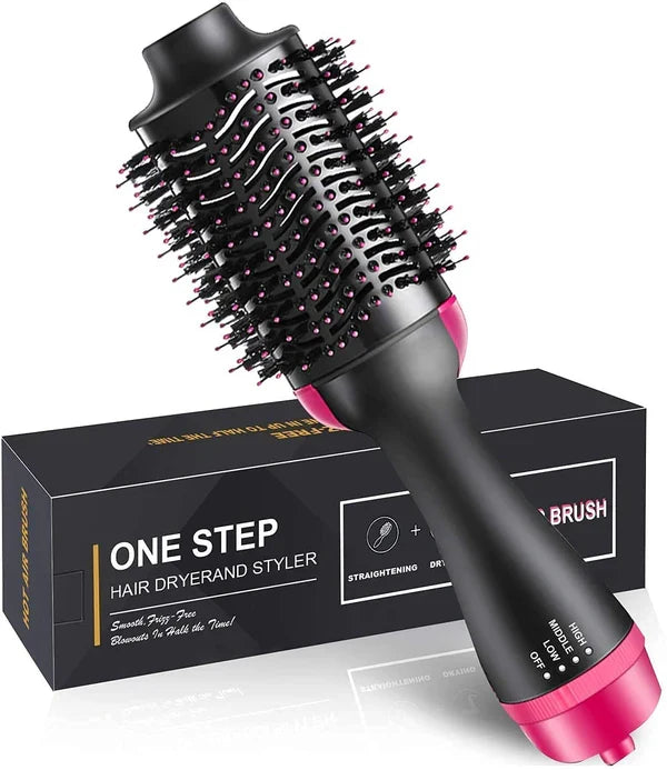 GlowTek One-Step Hair Dryer & Volumizer Brush – 3-in-1 Hot Air Styling Brush