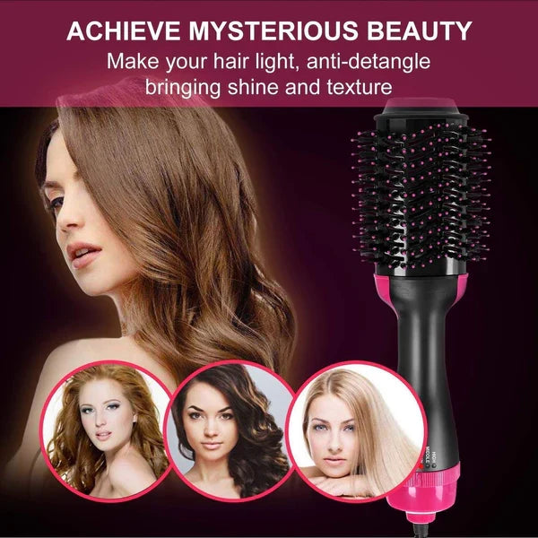 GlowTek One-Step Hair Dryer & Volumizer Brush – 3-in-1 Hot Air Styling Brush
