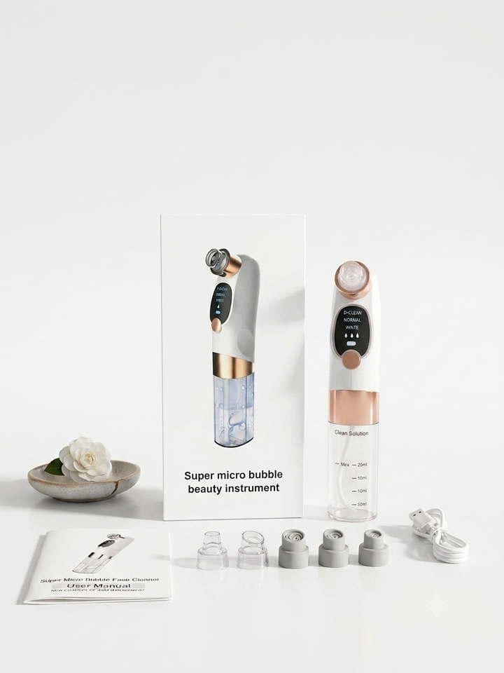 GlowTek Super Micro Bubble Facial Cleansing Device – Blackhead Remover & Pore Vacuum