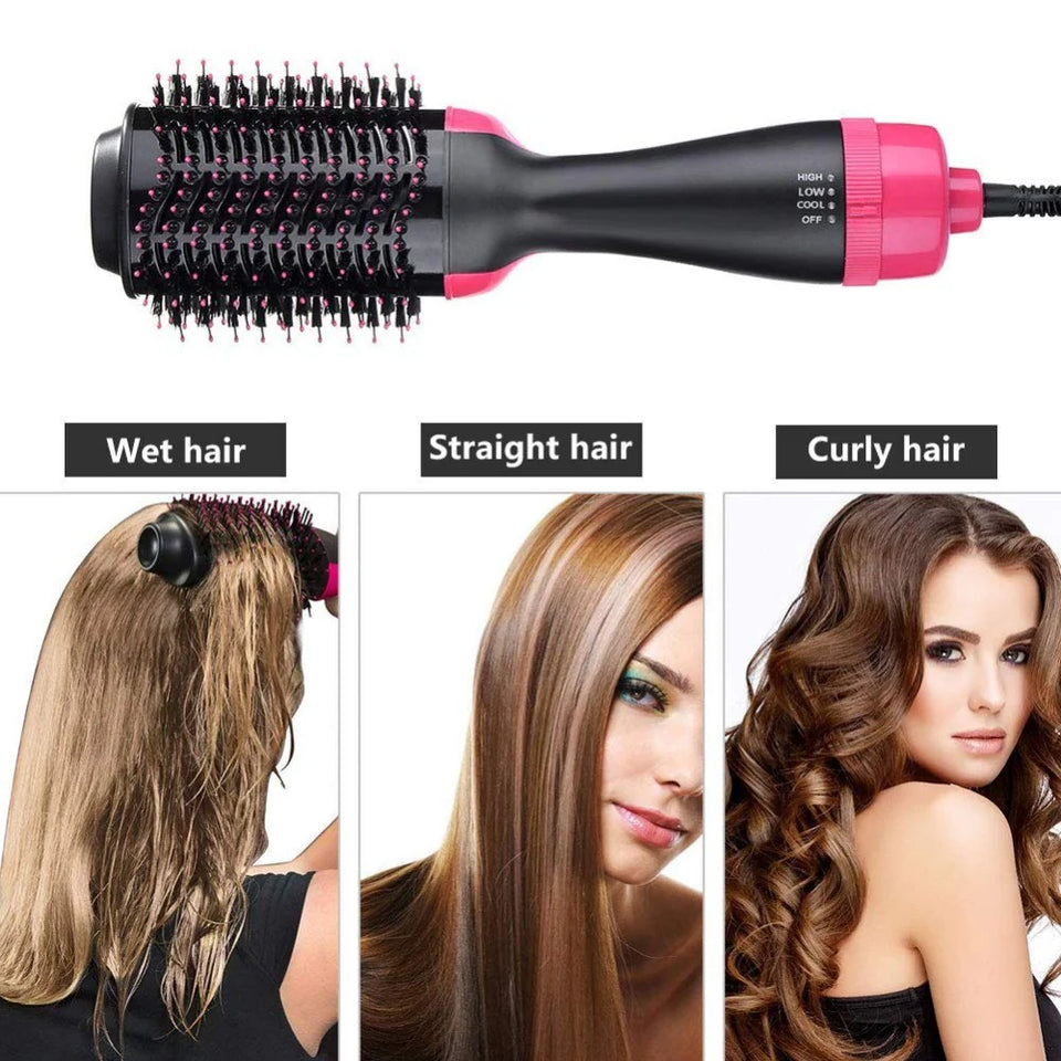 GlowTek One-Step Hair Dryer & Volumizer Brush – 3-in-1 Hot Air Styling Brush